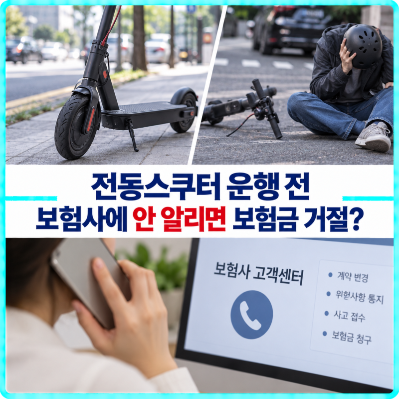 전동스쿠터 첫 운행 사고, 보험사에 미리 알리지 않으면 보험금이 거절될까?
