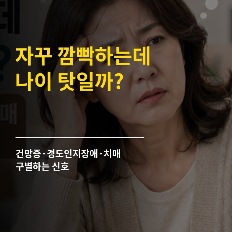 자꾸 깜빡하는데 나이 탓일까? 건망증·경도인지장애·치매 구별하는 신호