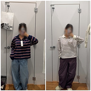 유니클로 스트라이프 폴로셔츠 긴팔, 네이비vs화이트 둘 중 뭐사지?