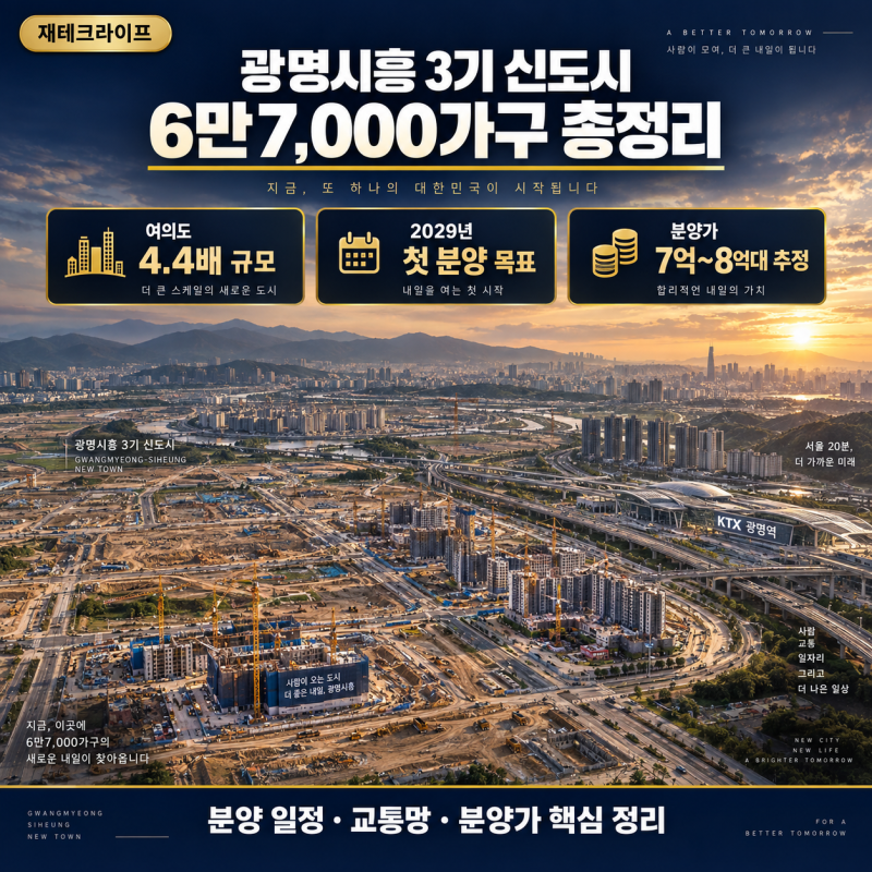 광명시흥 3기 신도시 6만7000가구 총정리 — 분양 일정·교통·분양가까지