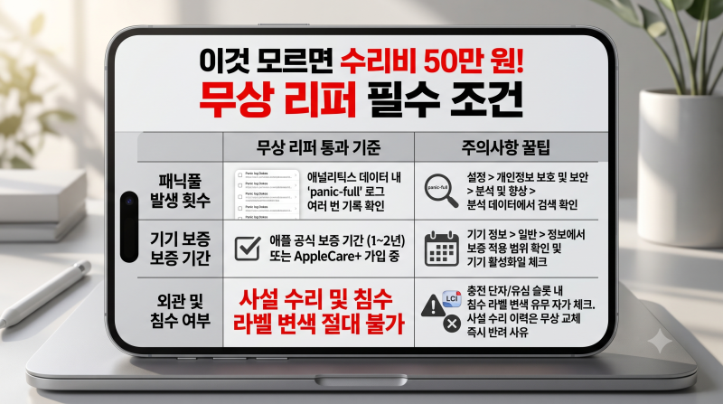 X(트위터) 난리 난 아이폰 무한 재부팅! 패닉풀 로그 3초 확인법과 무상 리퍼 조건 총정리