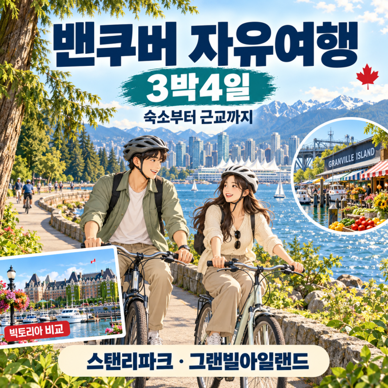 밴쿠버 자유여행 3박4일｜숙소 위치·스탠리파크·그랜빌아일랜드·빅토리아 비교