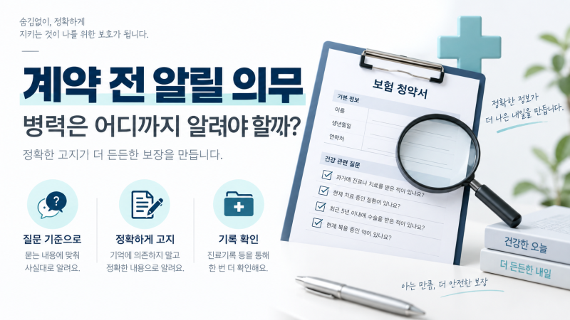 보험 가입할 때 병력은 어디까지 알려야 할까? 계약 전 알릴 의무 쉽게 이해하기
