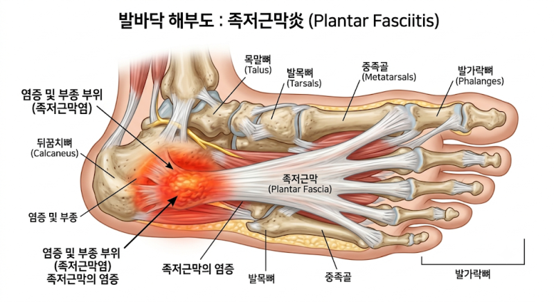 2026 족저근막염 증상 및 완치 치료 방법 총정리 (추천 신발, 기능성 깔창, 실내 슬리퍼 차이점....