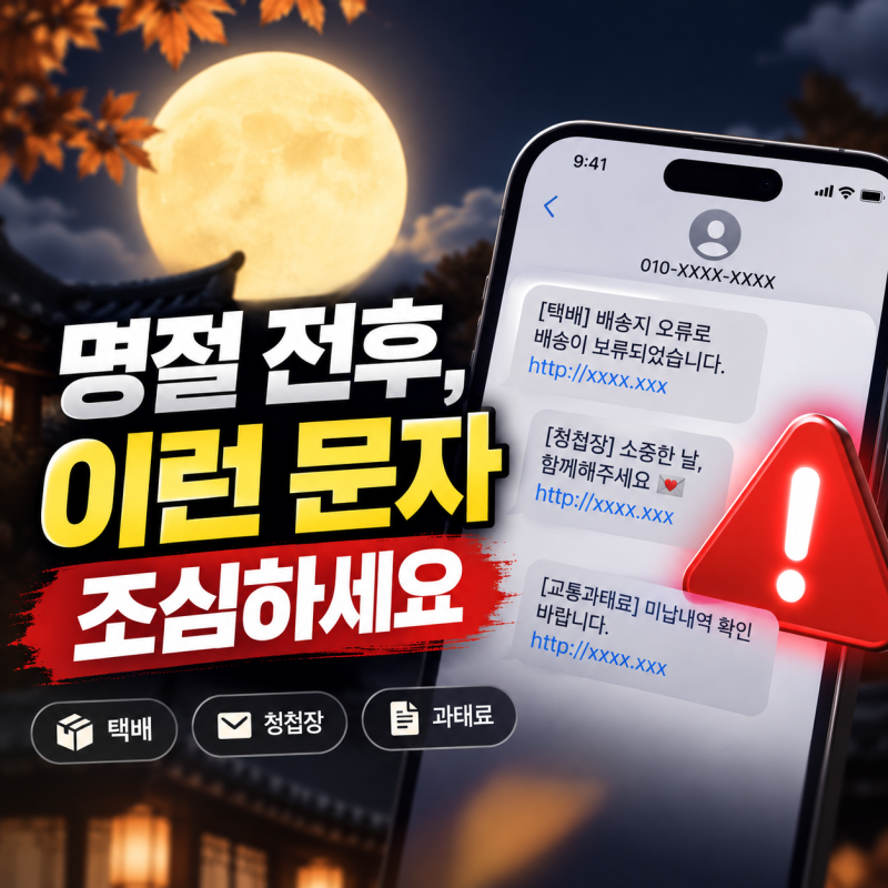스미싱 뜻과 피해 사례｜명절 전후 택배·청첩장·과태료 문자 링크 주의