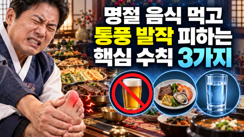 명절 음식 먹고 통풍 발작 피하는 핵심 수칙 3가지와 예방법