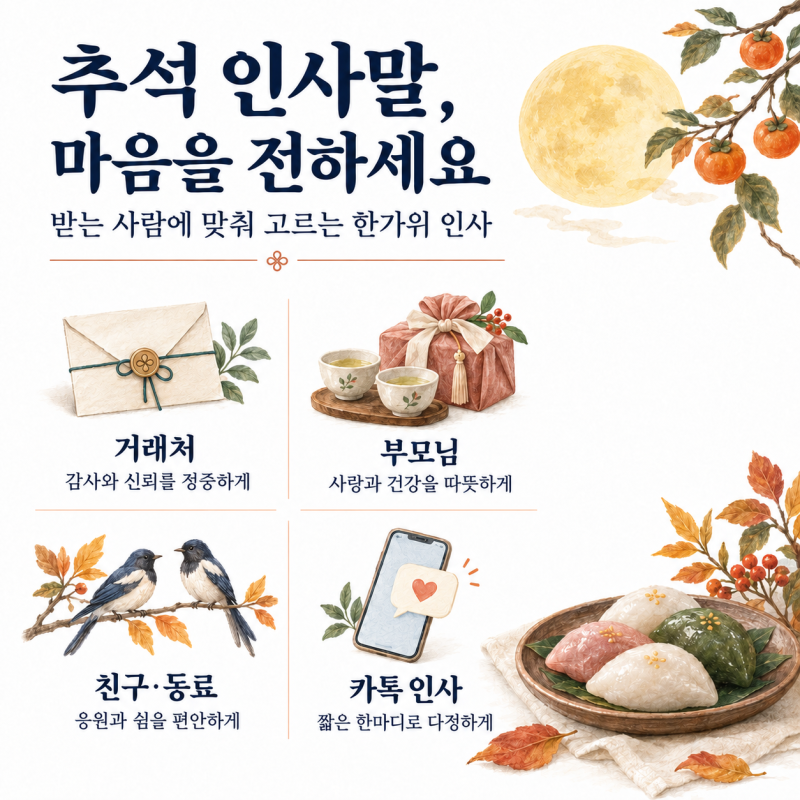 추석 인사말 모음｜거래처 문자부터 부모님·카톡 인사 이미지까지