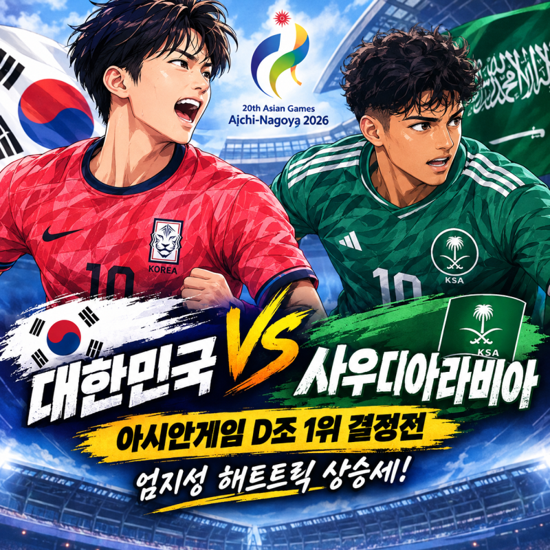 ⚽ 한국 사우디아라비아 축구 프리뷰｜아시안게임 D조 1위 결정전·엄지성 해트트릭 상승세
