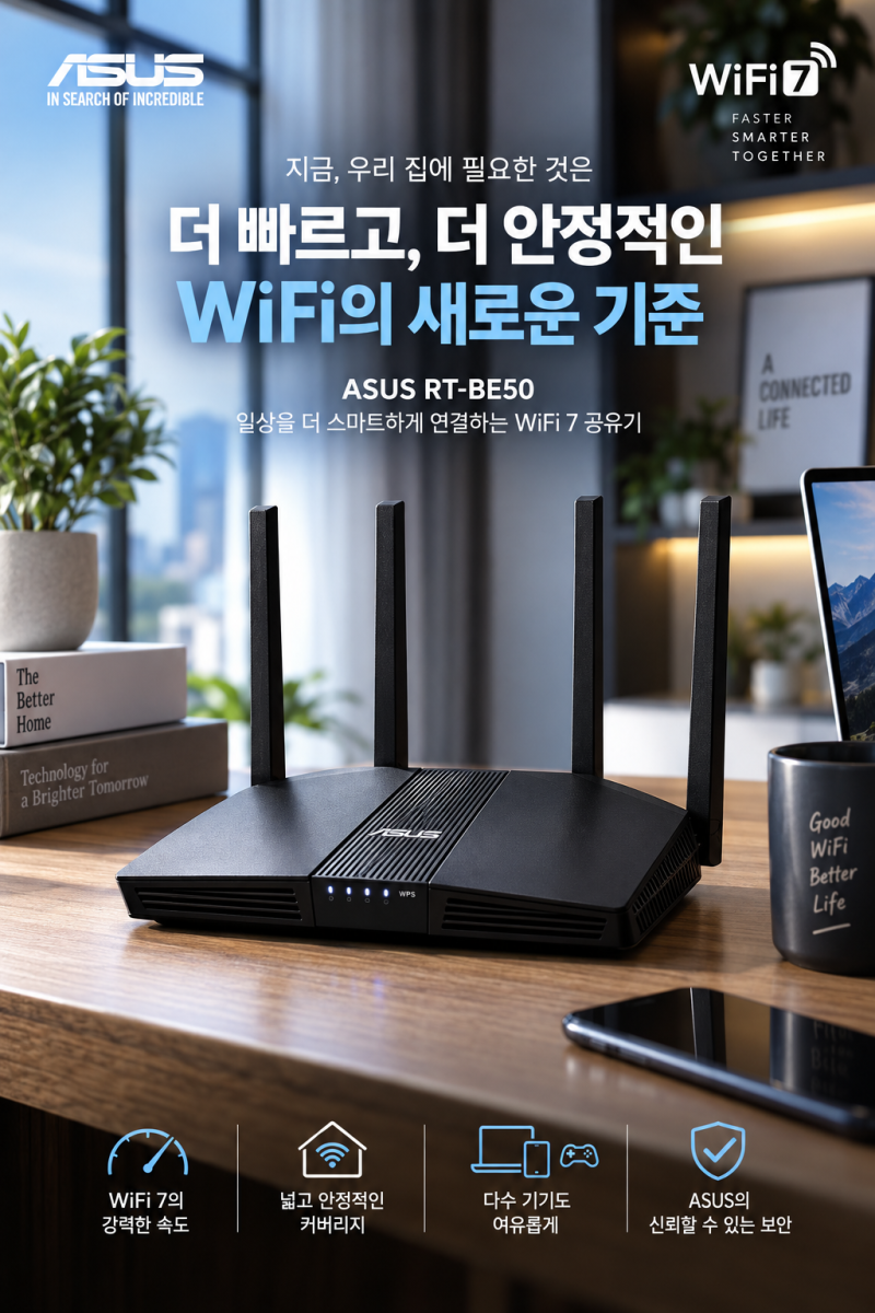 ASUS RT-BE50 WiFi 7 공유기, 10만원 안쪽에서 바꿀 만할까?