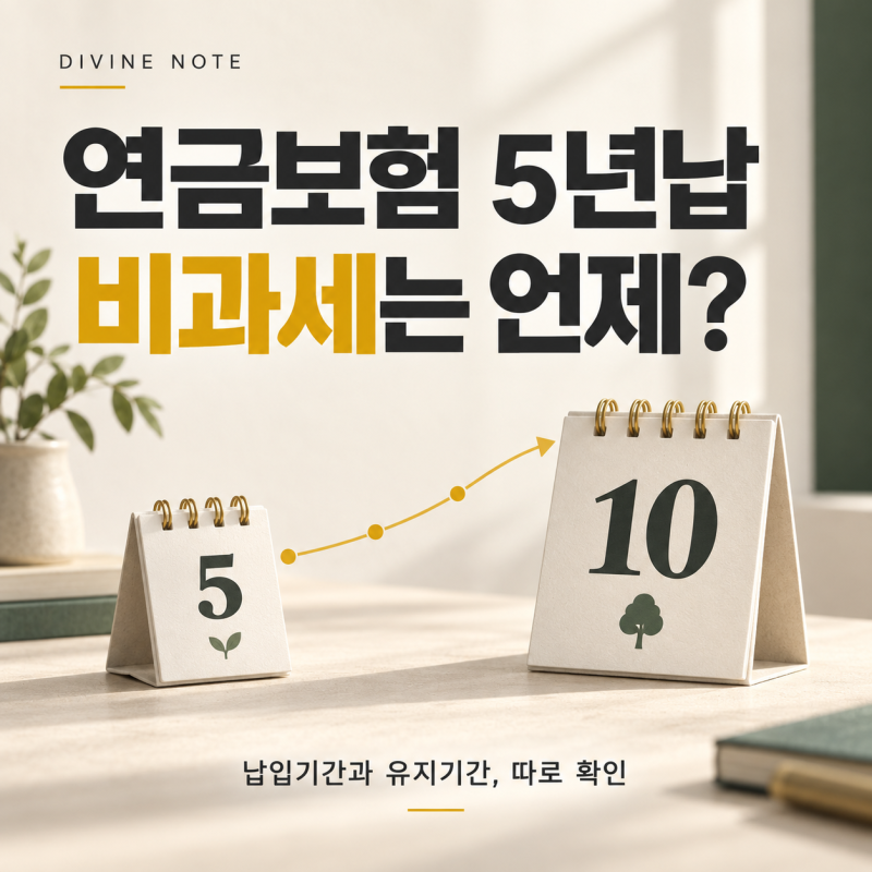 연금보험 5년납, 비과세는 언제?