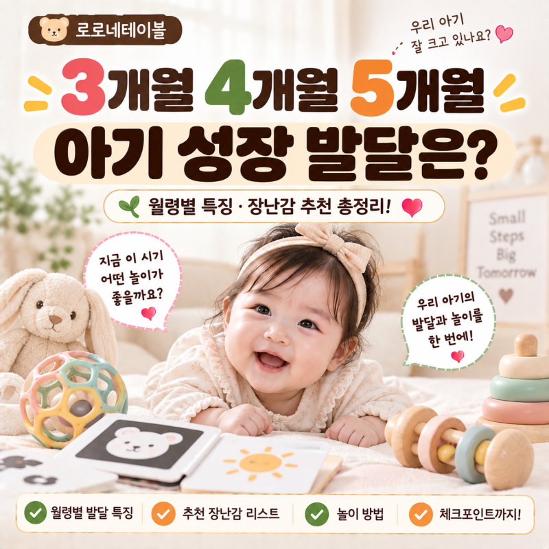 3개월 4개월 5개월 아기 성장 발달은? 월령별 특징 장난감 추천 총정리