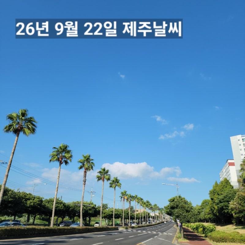 9월 22일 제주도 날씨 서귀포 실시간 옷차림 바람 부는 쾌청한 가을 날씨 한라산 예보