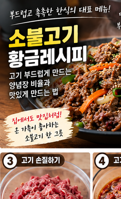 소불고기 황금레시피｜고기 부드럽게 만드는 양념장 비율 만드는 법