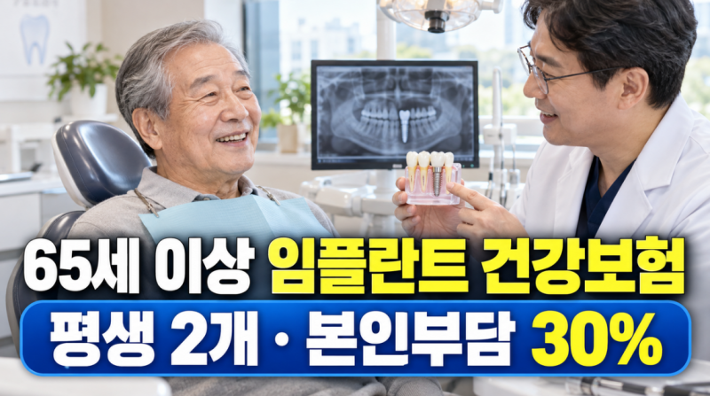 만 65세 이상 치과 임플란트 건강보험, 평생 2개·본인부담 30% 기준
