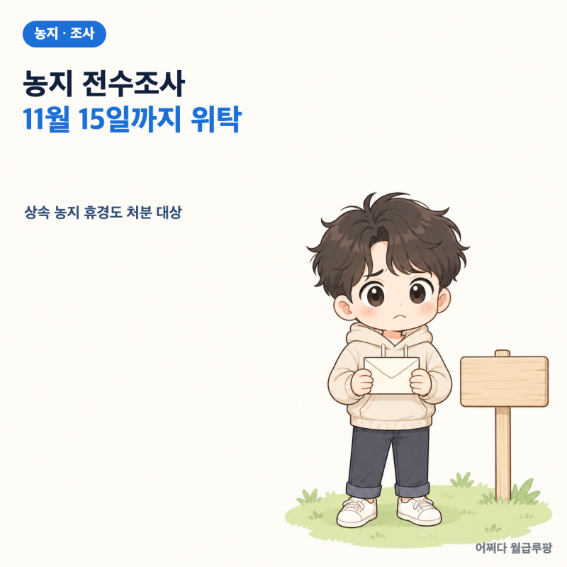 농지 전수조사 상속 농지 휴경도 처분 대상, 11월 15일까지 농지은행에 맡기면 처분명령 피한....