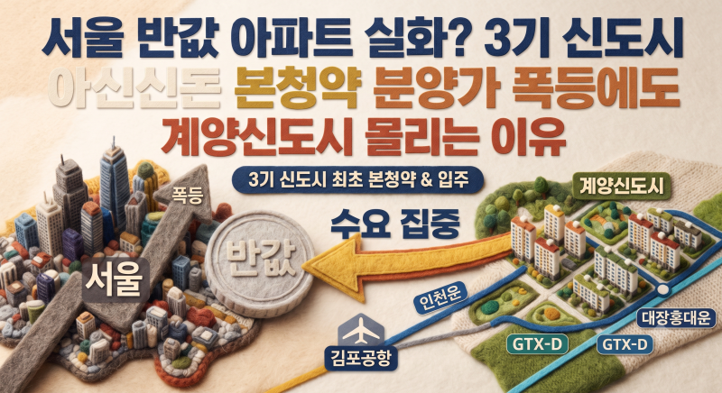 서울 반값 아파트 실화? 3기 신도시 본청약 분양가 폭등에도 계양신도시 몰리는 이유