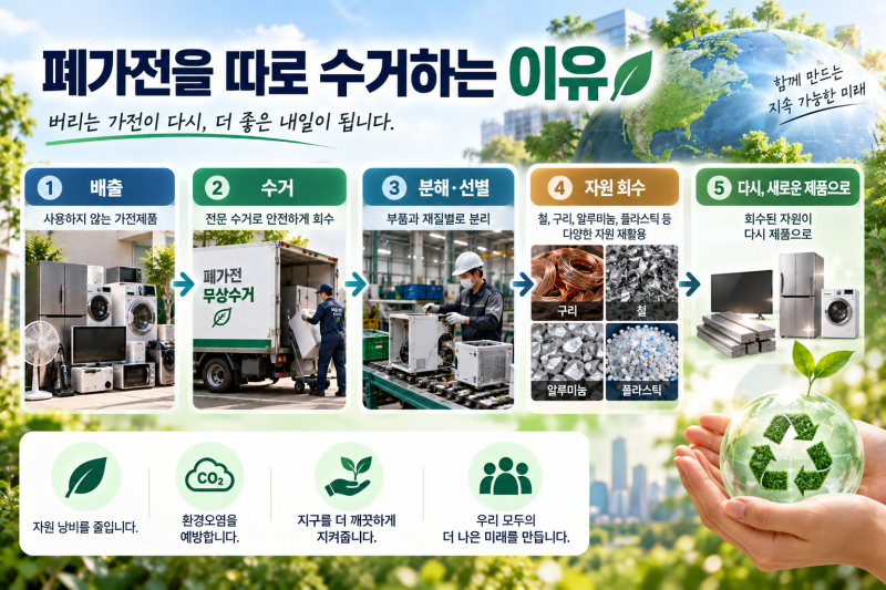 모든 폐가전 무료로 버릴 수 있다? 냉장고부터 소형가전까지 올바른 배출 방법