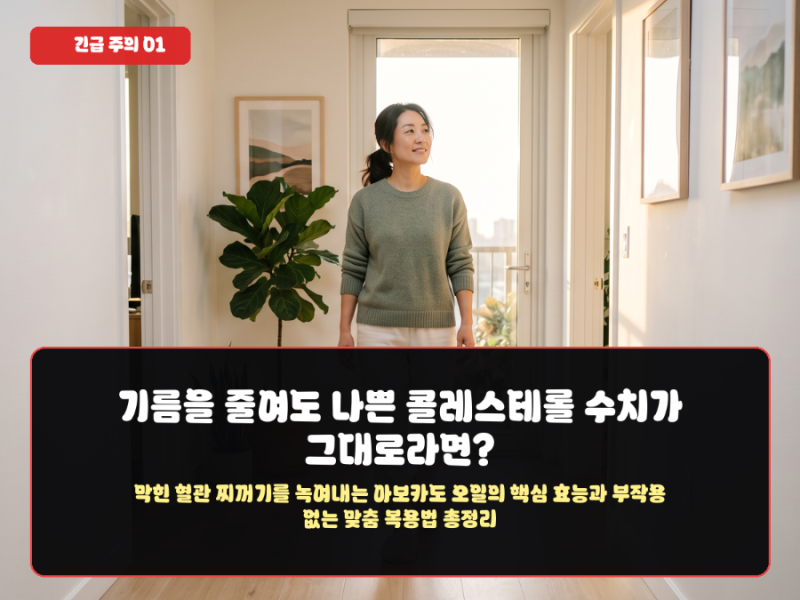 혈관 건강 지키는 아보카도 오일 효능 및 부작용 없는 섭취 팁 복용법 총정리