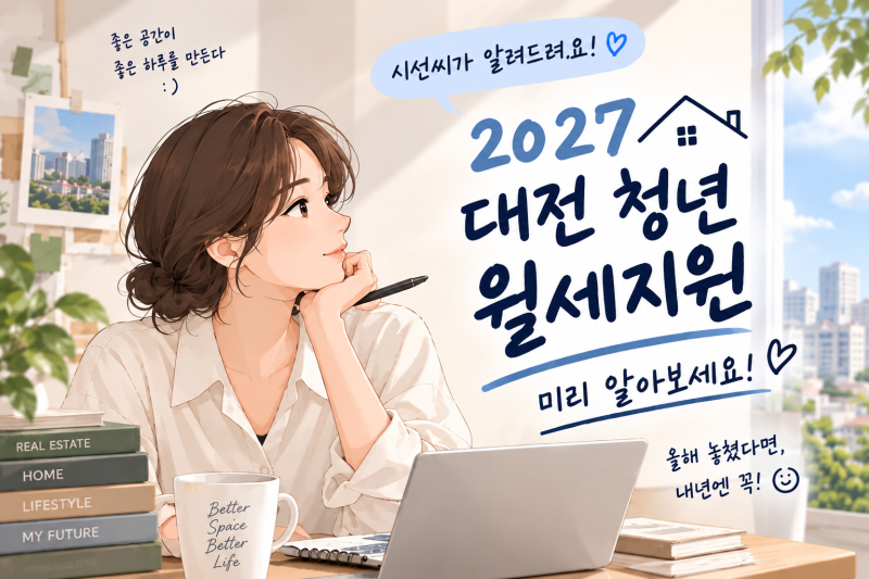 1㎡｜ 2027 대전 청년 월세지원 미리보기｜월 최대 20만원, 내년엔 놓치지 마세요!