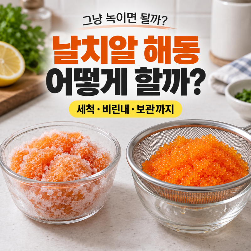 날치알 해동 어떻게 할까? 비린내 제거·세척부터 해동 후 보관법까지