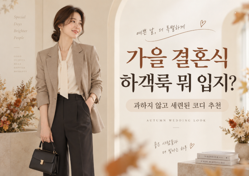 가을 결혼식 하객룩 뭐 입지?｜과하지 않고 세련된 코디 추천
