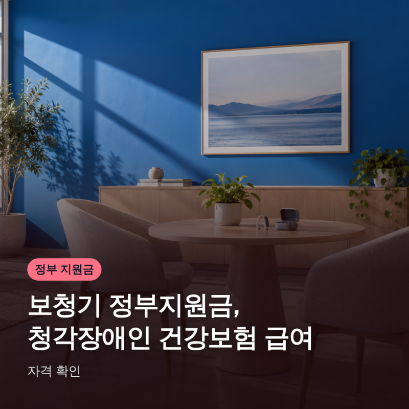 보청기 정부지원금, 청각장애인 건강보험 급여 자격 확인