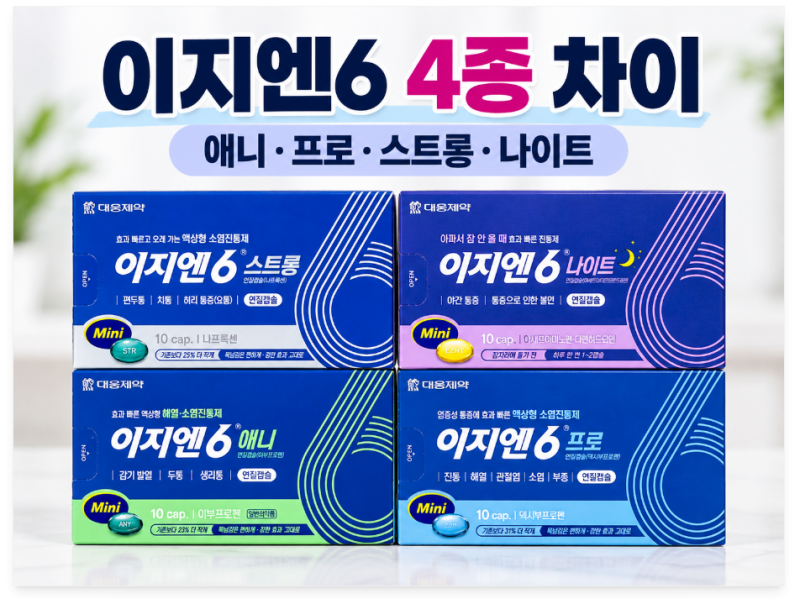 이지엔6 애니·프로·스트롱·나이트 차이, 뭐가 다를까?