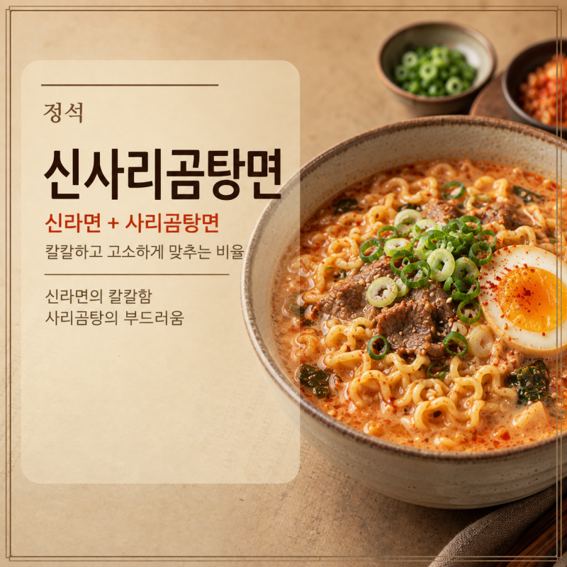 신사리곰탕면 끓이기｜신라면+사리곰탕면 황금비율은? 1:1부터 2:1까지 맛 비교