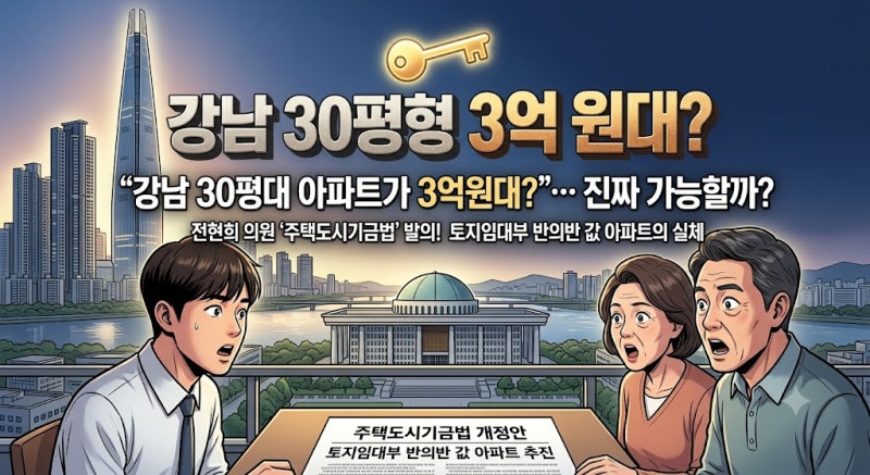 "강남 30평대 아파트가 진짜 3억 원?"… 전현희 의원이 발의한 '토지임대부 주택 지원법'의 실....