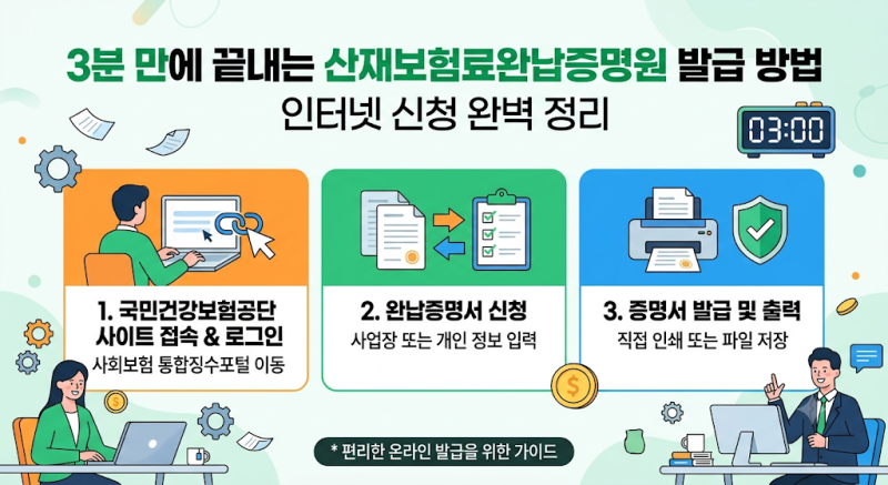 3분 만에 끝내는 산재보험료완납증명원 발급 방법 인터넷 신청 완벽 정리