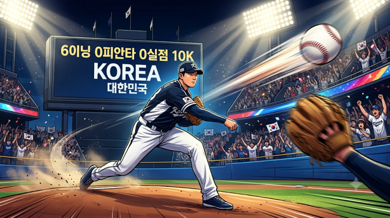 곽빈 6이닝 ‘노히트’ 무실점 완벽투 ⚾ 한국 야구 대만에 5-0 완승…157km·10K로 압도했다