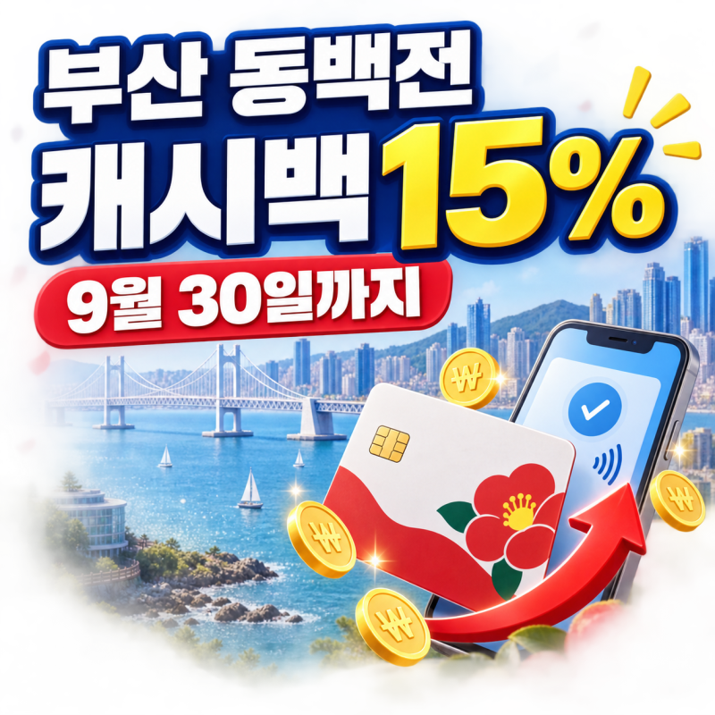 2026 부산 동백전 캐시백 15%로 상향｜9월 30일까지 한도·사용처 총정리