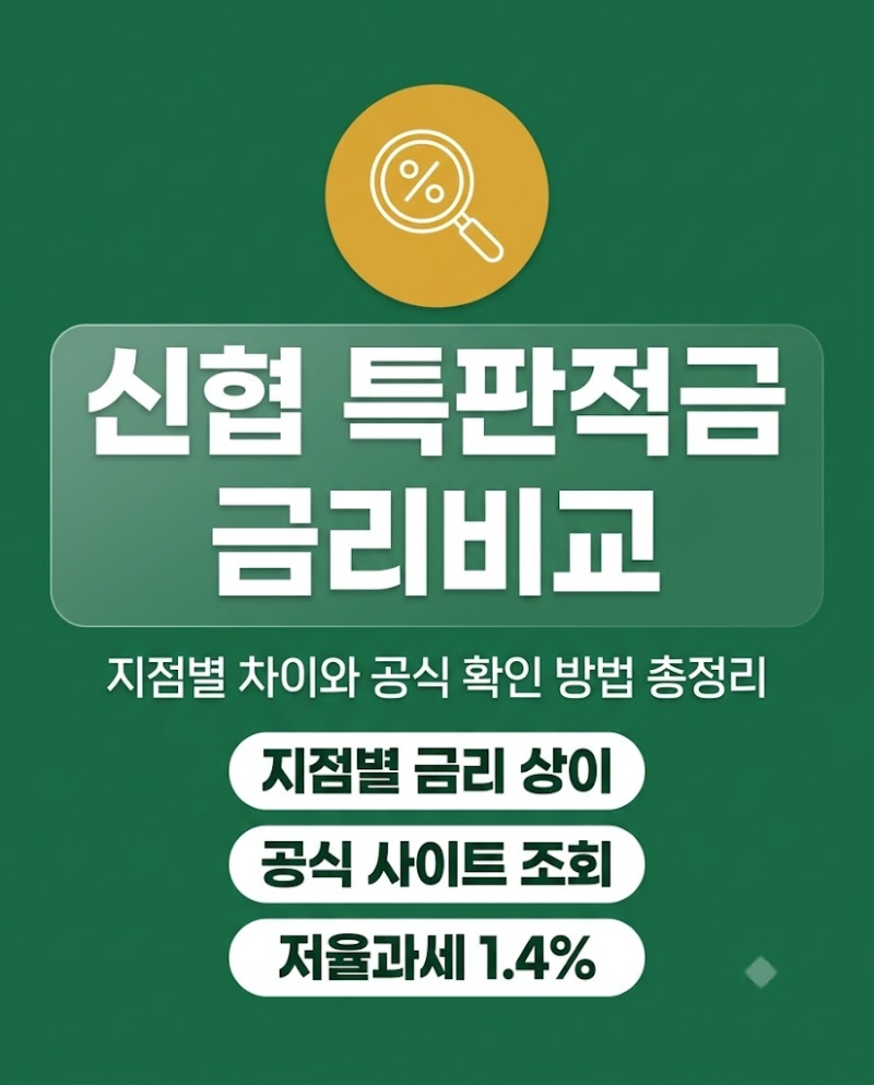 신협 특판적금 금리비교 지점별 차이와 공식 확인 방법 총정리