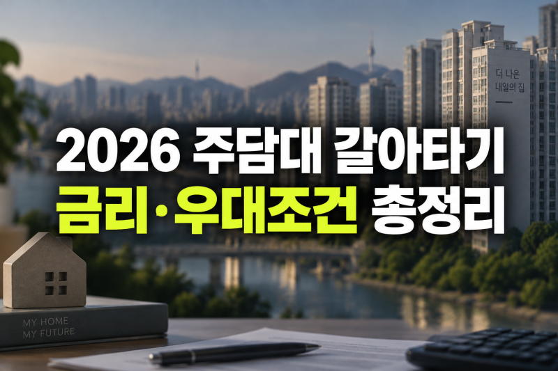 2026년 주택담보대출 갈아타기 금리 비교 및 은행별 우대 조건 총정리