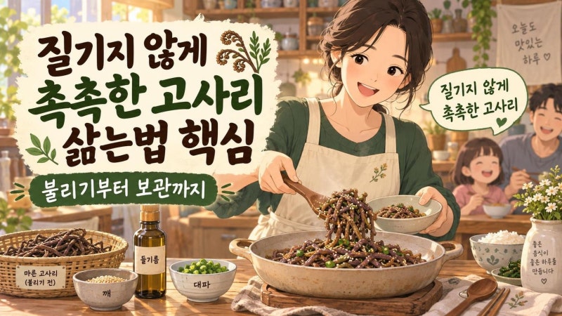 고사리나물볶음 실패 없이 만드는 법, 건고사리 삶는 시간부터 보관까지 한 번에