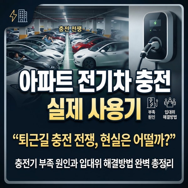 아파트 전기차 충전 실제 사용기｜“퇴근길 충전 전쟁, 현실은 어떨까?” 충전기 부족 원인....