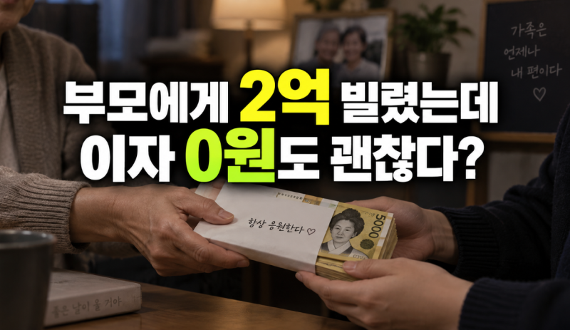 “부모에게 2억 빌렸는데 이자 0원?” 가족간 무이자 대출, 얼마까지 괜찮을까