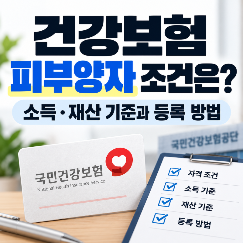 건강보험 피부양자 조건은? 소득·재산 기준과 등록 방법 알아보기