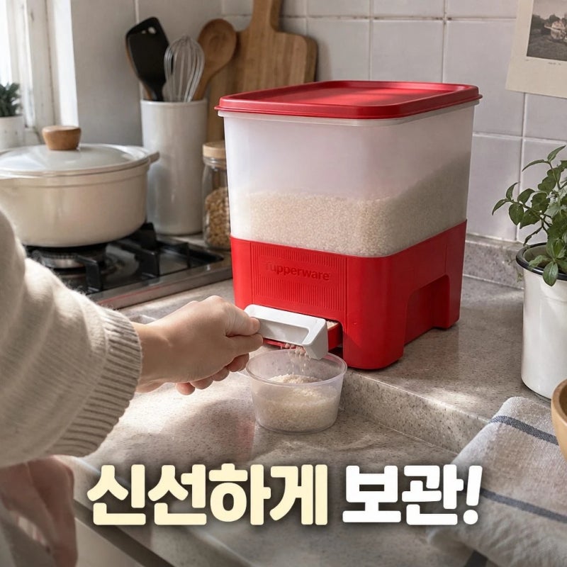 타파웨어 스마트 주니어 키퍼 5kg, 꺼내 쓰기 편한 소형 쌀통