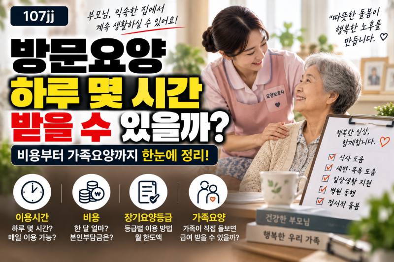 방문요양 하루 몇 시간 받을 수 있을까? 장기요양등급별 이용방법·비용부터 가족요양까지 ....