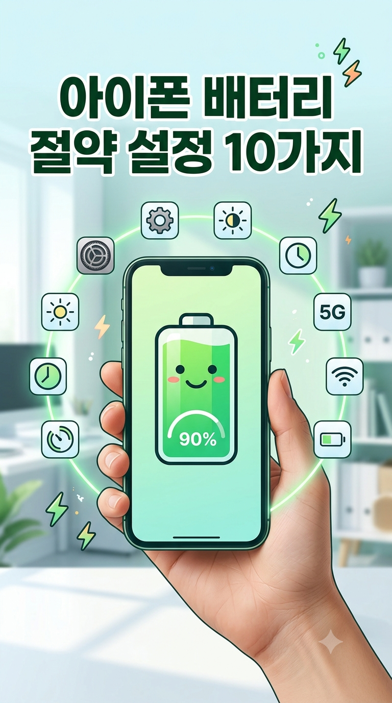 아이폰 배터리 절약 설정 10가지｜배터리 빨리 닳을 때 확인하세요