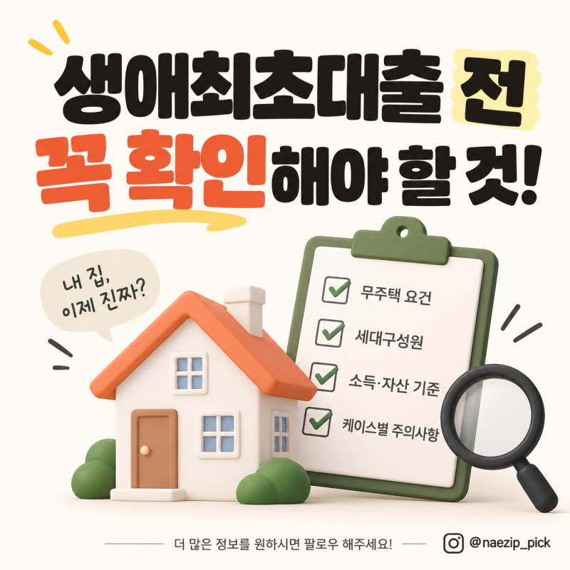 생애최초대출, 왜 안 나올까? 계약 전 꼭 확인할 케이스별 체크리스트