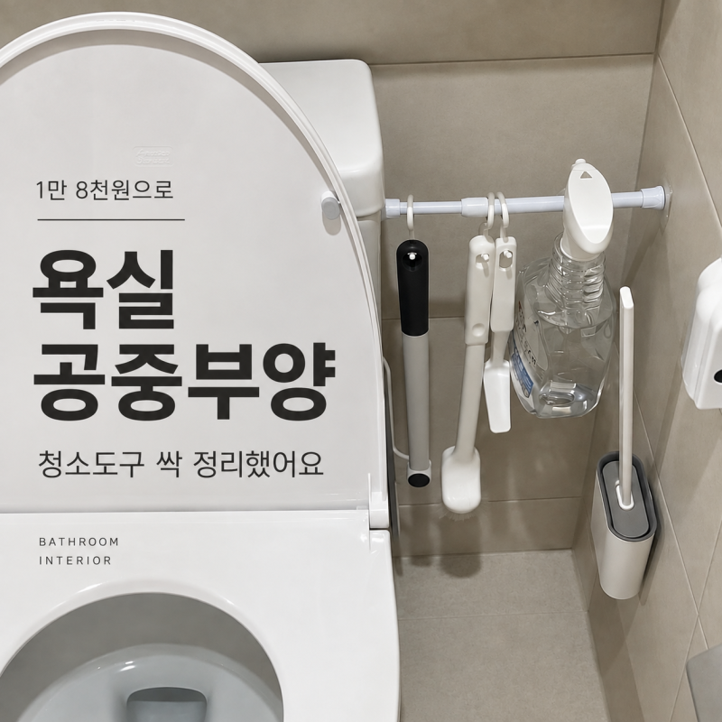 욕실 공중부양 정리, 만원대로 청소도구 싹 띄웠어요