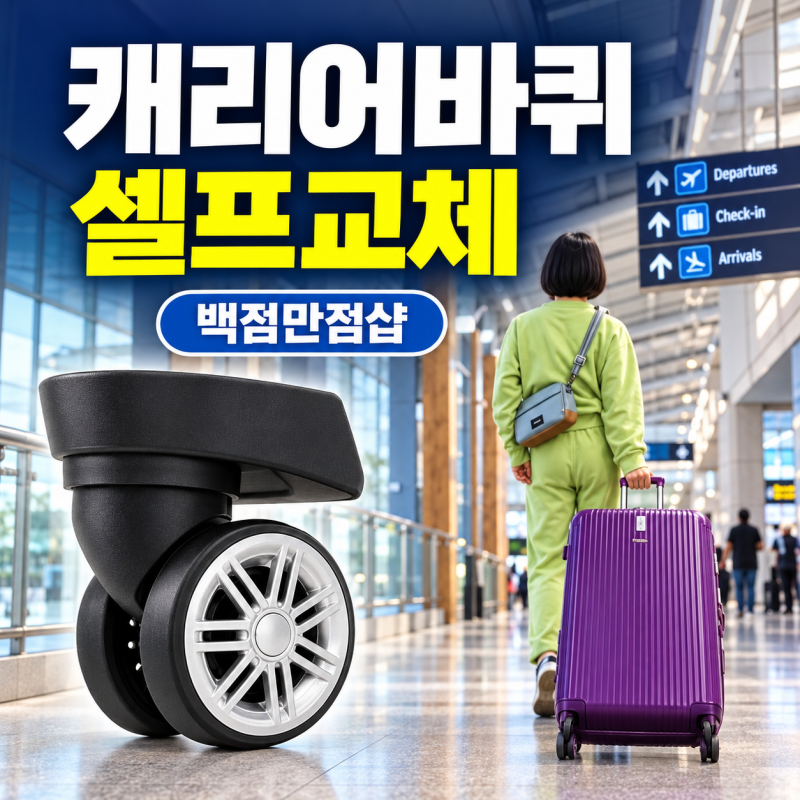 여행용 캐리어 바퀴 셀프 교체 백점만점샵으로 10분 만에 간단 수리방법