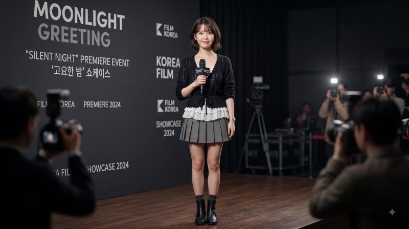 아이유 9월 20일 무대인사 패션 분석! 세잔 엘리즈 가디건 & 프릴 이너 레이어드 팁