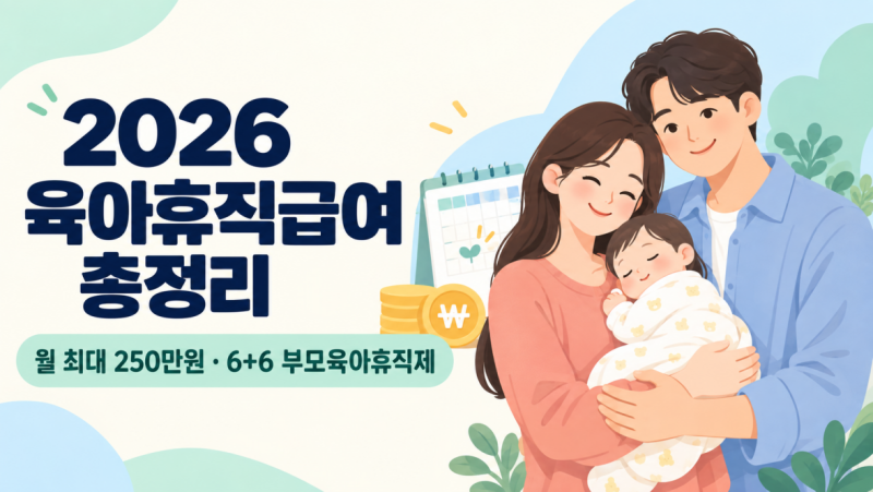2026 육아휴직급여 총정리, 월 최대 250만원부터 6+6 부모육아휴직제까지