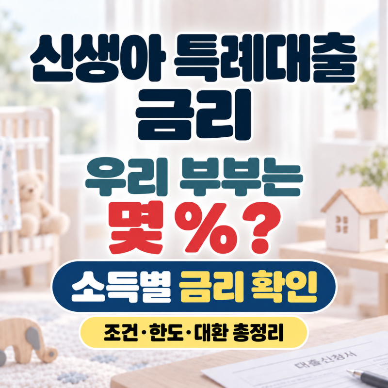 2026 신생아 특례대출 금리 얼마? 조건·한도·대환 가능 여부 총정리