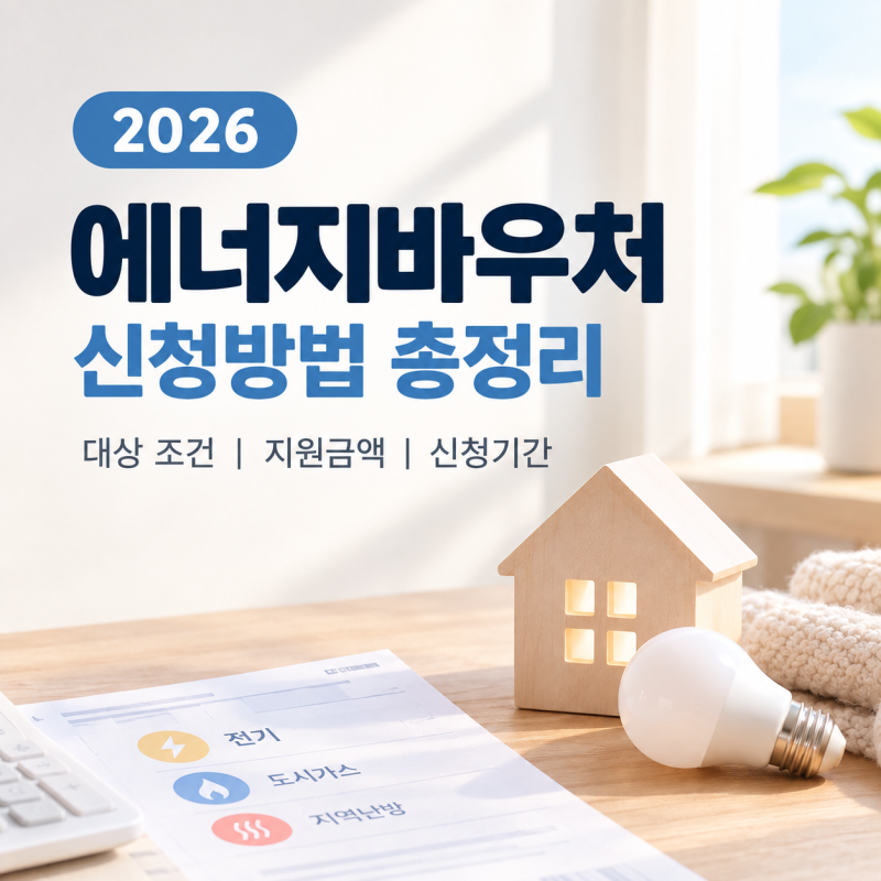 2026 에너지바우처 신청방법 총정리 (대상 조건, 지원금액, 신청기간)