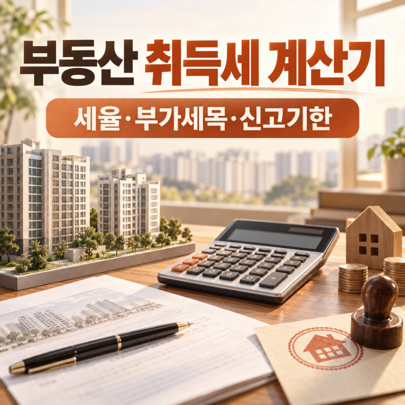부동산 취득세 계산기 사용법｜세율·부가세목·신고기한