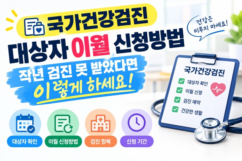 국가건강검진 대상자 이월 신청방법 작년 검진 못 받았다면 이렇게 하세요